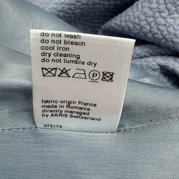 Akris Punto Textured Zip-Front Sleeveless Fit & Flare Dress -Steel Blue - Size 8 - Picture 11 of 11